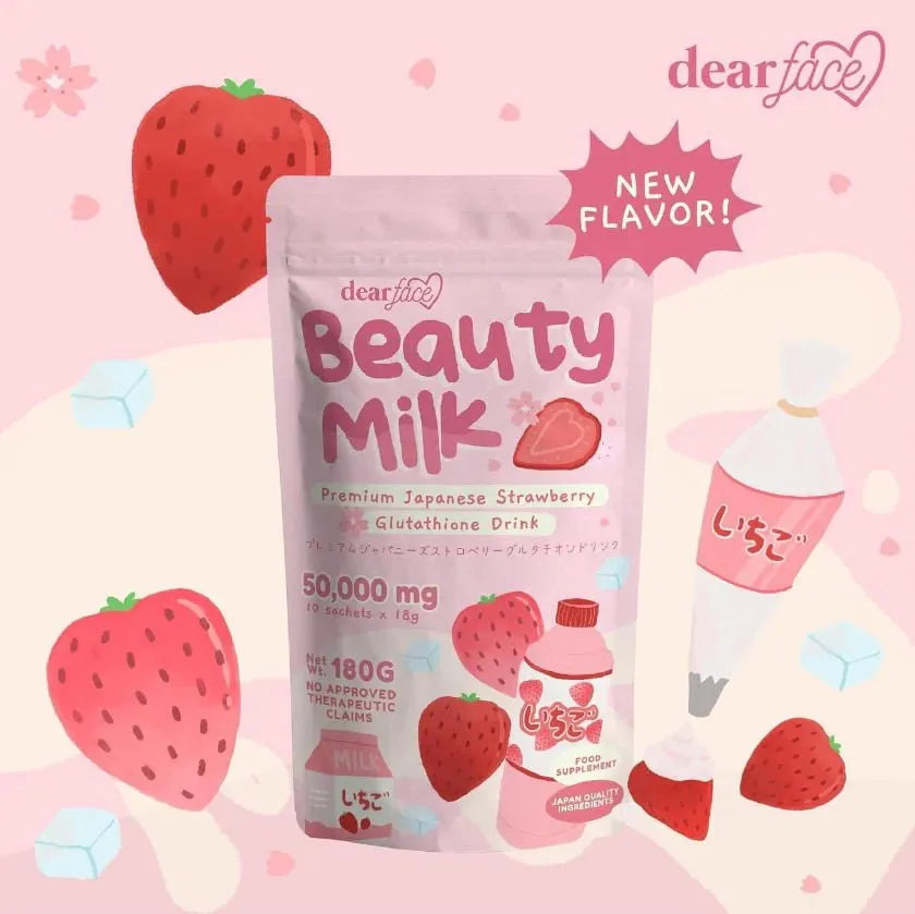 Dear Face Beauty Milk Premium Japanese  strawberry Collagen Drink