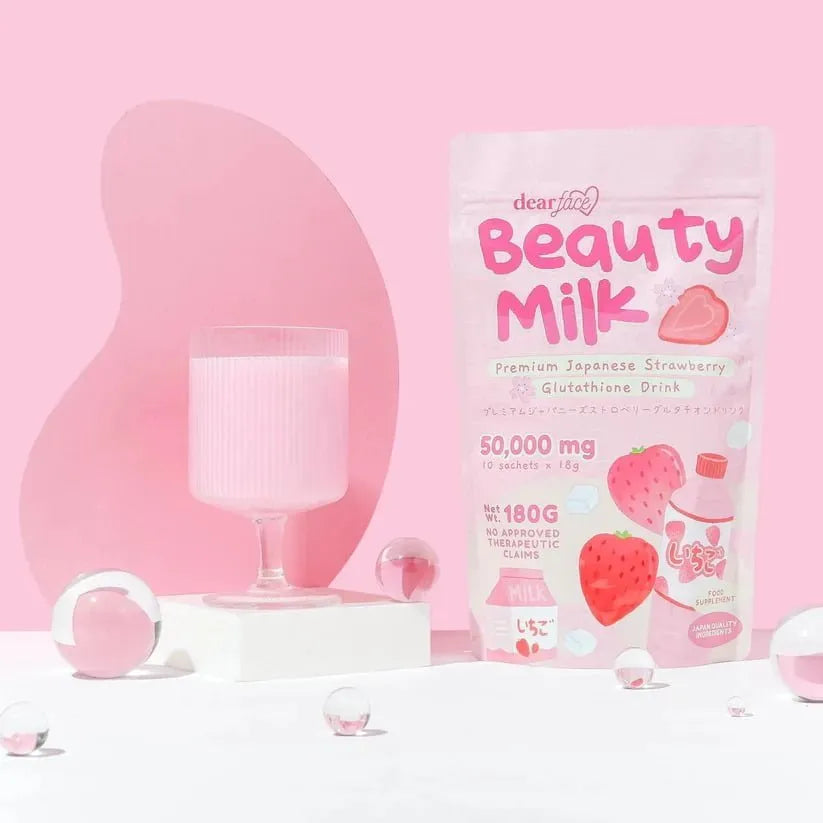 Dear Face Beauty Milk Premium Japanese  strawberry Collagen Drink