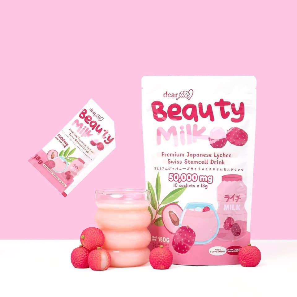 Dear Face Beauty Milk Premium Japanese  lychee  collagen  Drink