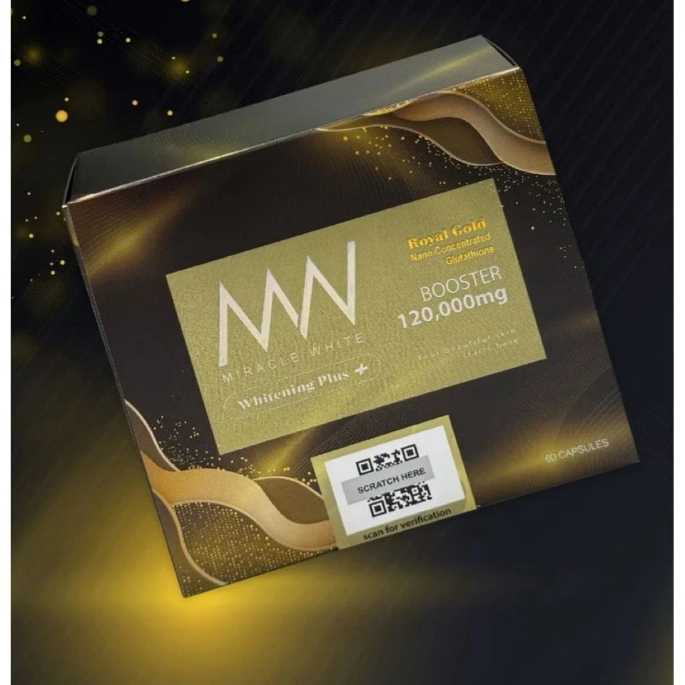 Miracle White 120,000mg Booster Whitening Plus+ 60 Capsules nano Glutathione